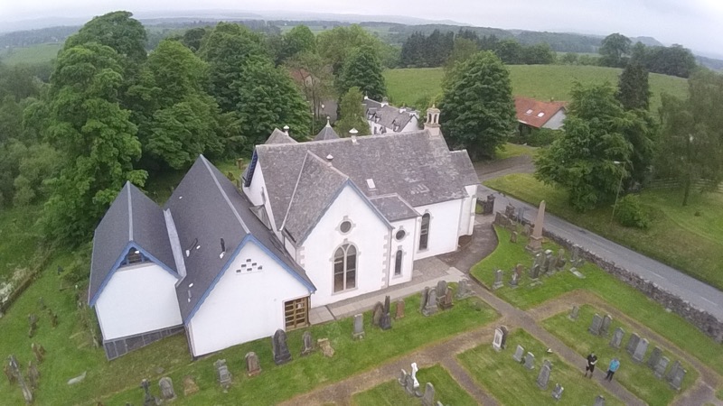 aerial photo church & annex